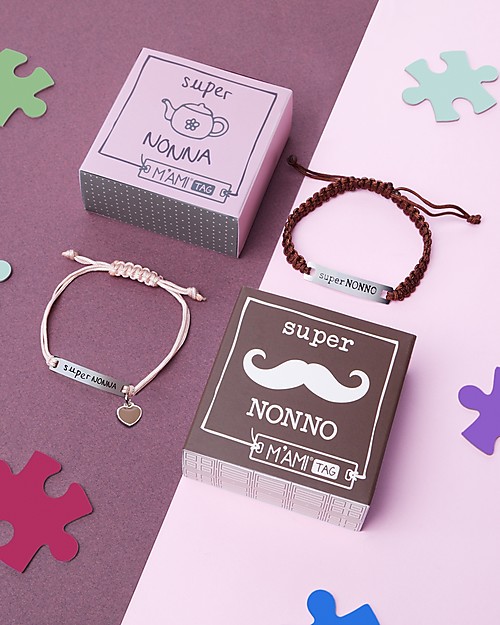 Mamijux Bracciale M’AMI Tag, Super Nonno - Il regalo più dolce per i nonni! Bracciali