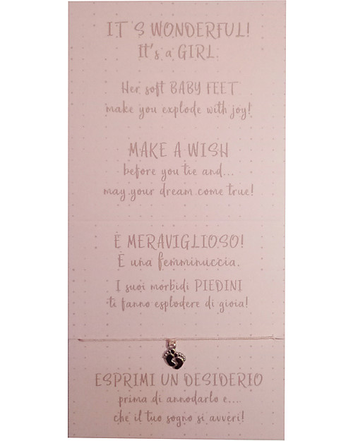 Mamijux Bracciale Piedini Rosa, Esprimi un Desiderio - Per Future Mamme e Neo Mamme Bracciali