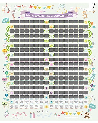 Mamijux Calendario Gravidanza Scratch da Parete, 56x65 cm - Gratta e scopri un consiglio al giorno! Posters