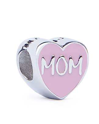 Mamijux Charm Cuore Smaltato MOM - per Bracciali Pandora e Trollbeads Bracciali