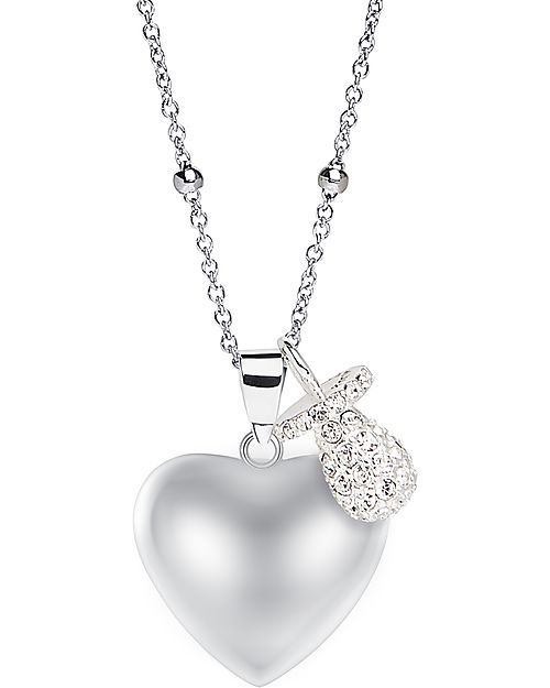 Mamijux Collana Chiama Angeli Cuore con Ciondolo Ciuccio con Cristalli Chiama Angeli