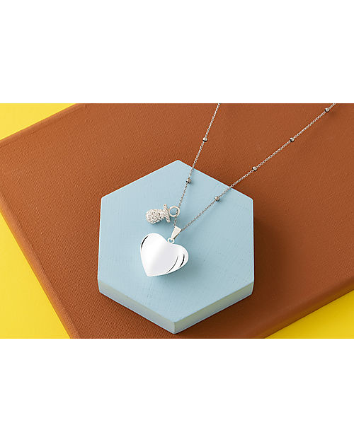 Mamijux Collana Chiama Angeli Cuore con Ciondolo Ciuccio con Cristalli Chiama Angeli