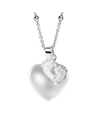 Mamijux Collana Chiama Angeli Cuore con Ciondolo Piedini Chiama Angeli