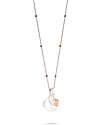 Mamijux Collana Chiama Angeli Piede Doppio Argento e Oro Rosa con Cristalli Chiama Angeli
