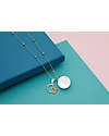 Mamijux Collana Chiama Angeli Piede Doppio Argento e Oro Rosa con Cristalli Chiama Angeli