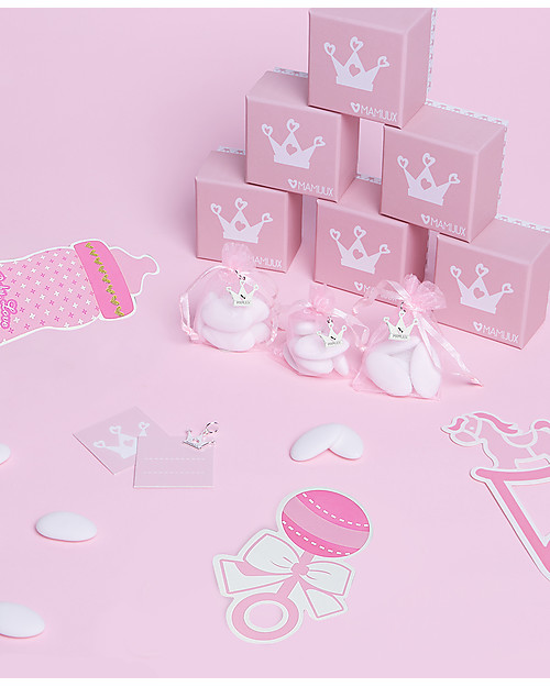 Mamijux Kit Bomboniera con Ciondolo, Rosa - Perfetto per il battesimo Bracciali