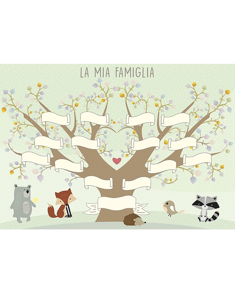 Mamijux Poster Albero Genealogico della Famiglia, 30x42 cm unisex (bambini)