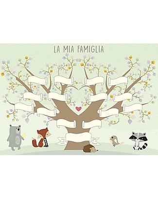 Mamijux Poster Albero Genealogico della Famiglia, 30x42 cm Posters