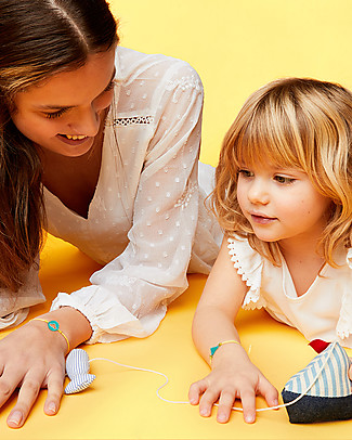 Mamijux Set da 2 Bracciali Bambini e Mamme - Barchetta Verde Acqua Smaltata Bracciali