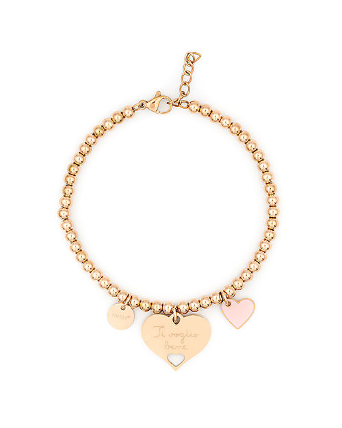 Mamijux TVB Nonna - Bracciale Bead Oro Rosa  - "Ti Voglio Bene" Bracciali