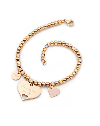 Mamijux TVB Nonna - Bracciale Bead Oro Rosa - "Ti Voglio Bene" Bracciali
