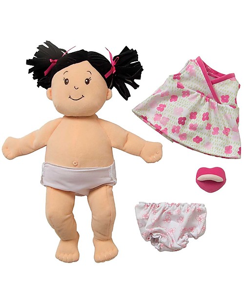 Manhattan toy Bambola Baby Stella Mora con Abiti e Ciuccio Magnetico - 38 cm Bambole