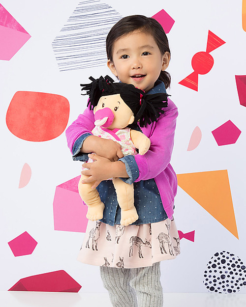 Manhattan toy Bambola Baby Stella Mora con Abiti e Ciuccio Magnetico - 38 cm Bambole