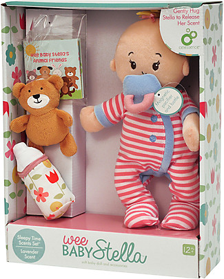 Manhattan toy Bambola Wee Baby Stella Pesca - Ora della Nanna - 30 cm Small Bambole