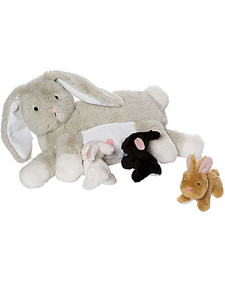 Manhattan toy Peluche di Coniglietta con i Cuccioli - Gioco Magnetico - 25 cm Peluche