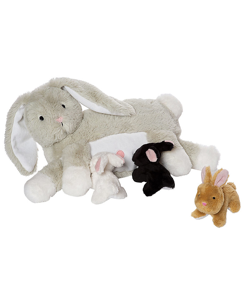 Manhattan toy Peluche di Coniglietta con i Cuccioli - Gioco Magnetico - 25  cm unisex (bambini)