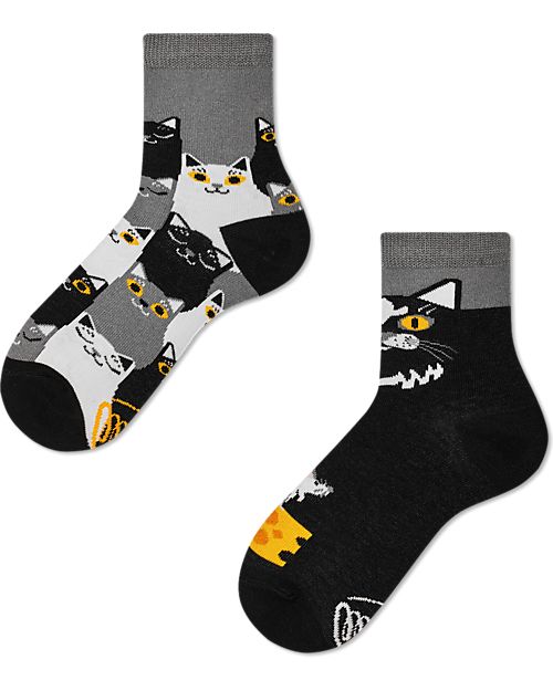 Many Mornings Calzini per Bambini - Black Cat - Cotone Pettinato Calzini