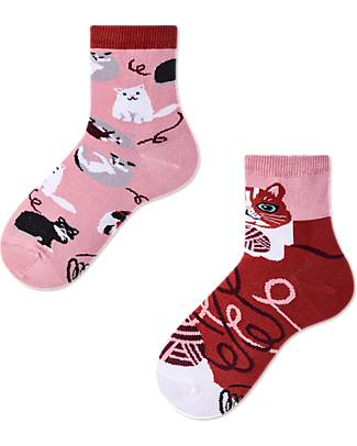 Many Mornings Calzini per Bambini - Playful Cat - Cotone Pettinato Calzini
