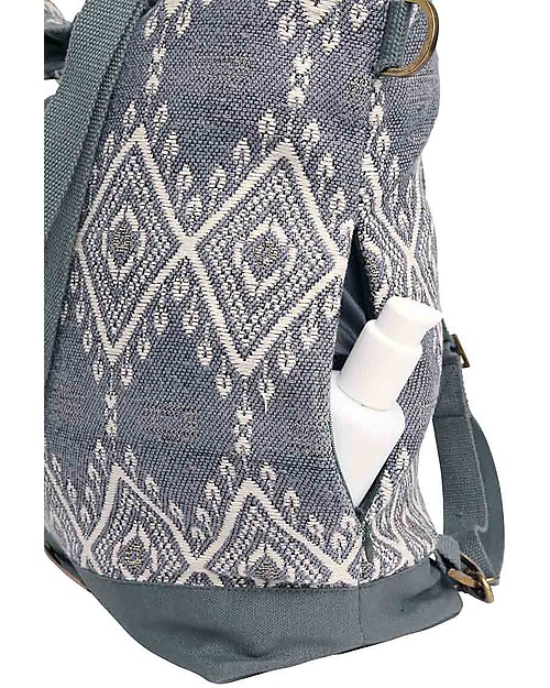 Mara Mea Borsa Fasciatoio 4 in 1 Catch a Star, Verde e Bianco - Cotone impermeabilizzato (multifunzionale & multitasche) Borse Cambio