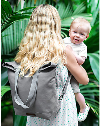 Mara Mea Borsa Fasciatoio 4 in 1 Cusco Magic, Grigio - Cotone impermeabilizzato (multifunzionale & multitasche) Borse Cambio