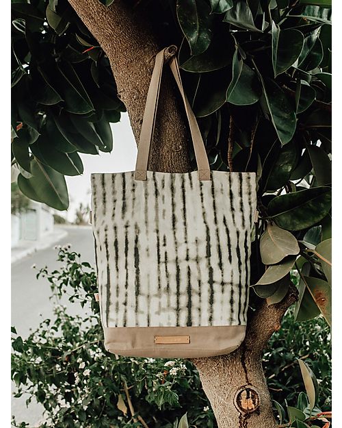 Mara Mea Borsa Fasciatoio 4 in 1 - Desert Botanicals - Verde/Crema - Cotone Impermeabilizzato Borse Cambio