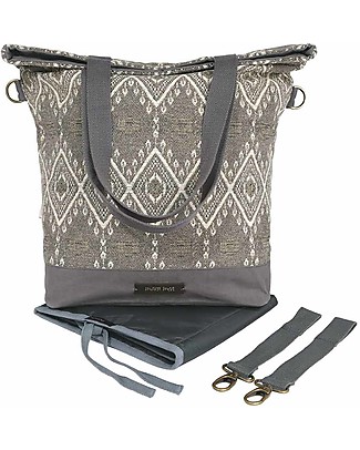 Mara Mea Borsa Fasciatoio 4 in 1 Eucalyptus Oil - Grigio/Bianco - Cotone Impermeabilizzato Borse Cambio