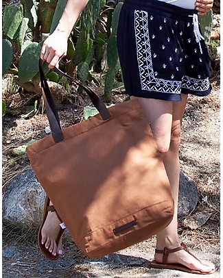 Mara Mea Borsa Fasciatoio 4 in 1 Family Trip, Marrone - Cotone impermeabilizzato (multifunzionale & multitasche) Borse Cambio
