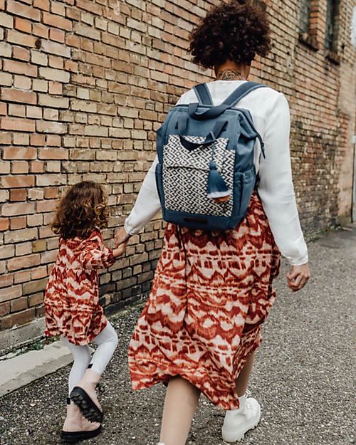 Mara Mea Borsa Fasciatoio 4 in 1 Holistic Vision - Blu Oceano - Cotone Impermeabilizzato Borse Cambio