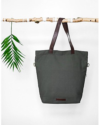 Mara Mea Borsa Fasciatoio 4 in 1 Little Wanderer, Verde Oliva - Cotone impremeabilizzato (multifunzionale & multitasche) Borse Cambio e Accessori