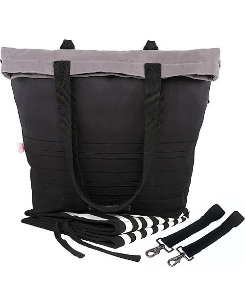 Mara Mea Borsa Fasciatoio 4 in 1 Melting Pot, Nero Dip Dye - Cotone impermeabilizzato (multifunzionale & multitasche) Borse Cambio