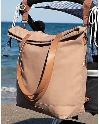 Mara Mea Borsa Fasciatoio 4 in 1 Shell Seeker, Beige - Cotone impermeabilizzato (multifunzionale & multitasche) Borse Cambio e Accessori