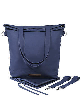 Mara Mea Borsa Fasciatoio 4 in 1 Stardust Blu Navy - Cotone impermeabilizzato (multifunzionale & multitasche) Borse Cambio e Accessori