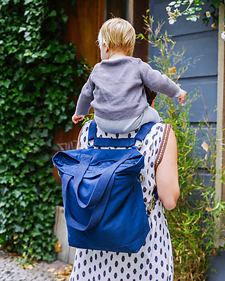 Mara Mea Borsa Fasciatoio 4 in 1 Stardust Blu Navy - Cotone impermeabilizzato (multifunzionale & multitasche) Borse Cambio