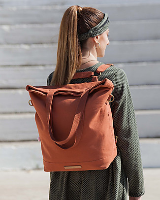 Mara Mea Borsa Fasciatoio 4 in 1 Winter Sun - Ruggine - Cotone impremeabilizzato (multifunzionale e multitasche) Zaini
