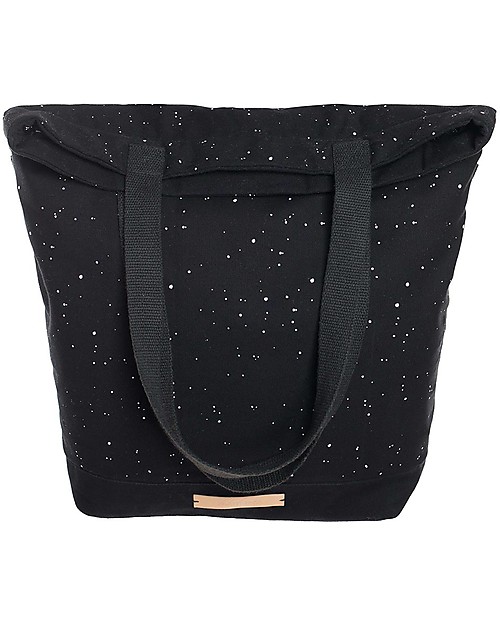 Mara Mea Borsa Fasciatoio 4 in 1 Wishing Star, Nero - Cotone impermeabilizzato (multifunzionale & multitasche) Borse Cambio
