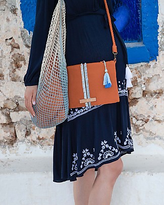 Mara Mea Borsa in Rete per Passeggino Meet With - Celeste Dip Dye - 100% cotone Accessori