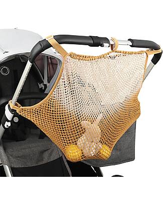 Mara Mea Borsa in Rete per Passeggino - Twinning - Giallo Ocra Dip Dye - 100% Cotone Borse e Organizer