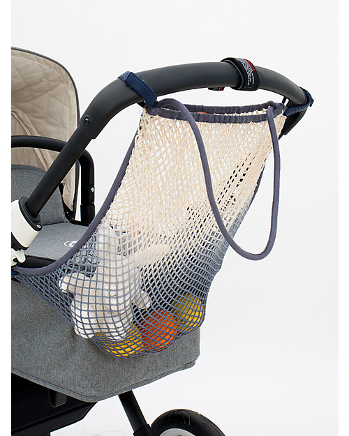 Mara Mea Borsa in Rete per Passeggino, White Feather, Grigio - 100% cotone Borse e Organizer