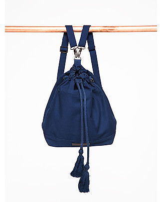 Mara Mea Borsa Zaino Cambio a Secchiello 3-in-1 Moonlight Blu - Cotone impermeabilizzato Borse Cambio
