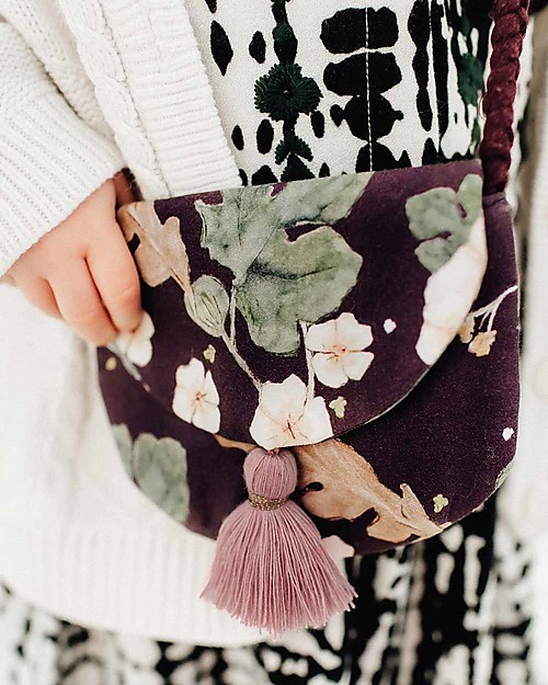 Mara Mea Borsetta a Tracolla Bimba Tassel Tale - Melanzana - Cotone Trousse e Pochette