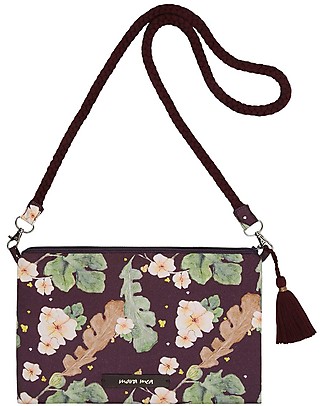 Mara Mea Borsetta a Tracolla Herb Farm - Melanzana - Cotone Borse Cambio e Accessori