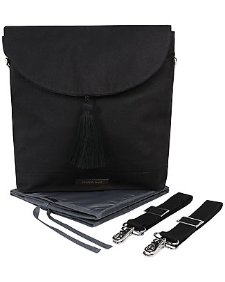 Mara Mea Cartella/Tracolla Porta Pannolini 3-in-1 -Nero - 100% cotone impermeabilizzato Zaini