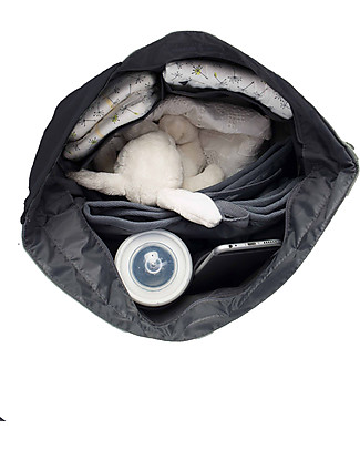 Mara Mea Cartella/Tracolla Porta Pannolini 3-in-1 -Nero - 100% cotone impermeabilizzato Zaini
