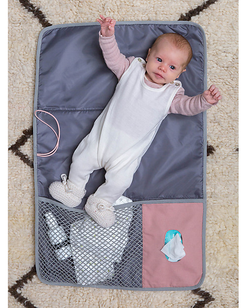 Mara Mea Fasciatoio Portatile Open Wings, Rosa/Grigio Dip Dye - 78 x 50 cm Fasciatoi da Viaggio