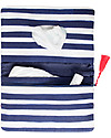Mara Mea Pochette Porta Pannolini Having a Picnic - Righe Blu e Bianche - Tela di Cotone Borse Cambio