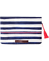 Mara Mea Pochette Porta Pannolini Having a Picnic - Righe Blu e Bianche - Tela di Cotone Borse Cambio