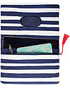 Mara Mea Pochette Porta Pannolini Having a Picnic - Righe Blu e Bianche - Tela di Cotone Borse Cambio