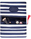 Mara Mea Pochette Porta Pannolini Having a Picnic - Righe Blu e Bianche - Tela di Cotone Borse Cambio