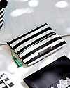 Mara Mea Pochette Porta Pannolini Modern Hippie - Righe Bianche e Nere - Tela di Cotone Borse Cambio