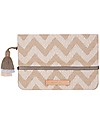 Mara Mea Pochette Porta Pannolini Mosaic Mind - Beige/Bianco - Cotone Trousse e Pochette